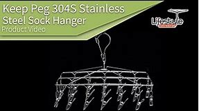Keep Peg 304S Stainless Steel Sock Hanger Product Video