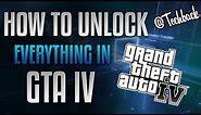 How To Unlock All Mission, Cars, Maps, Money etc In GTA IV