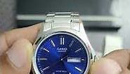 Casio MTP-1239D-2A Silver Chain & Blue Dial Men's Quartz Watch