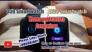 D30 Smartwatch VS D20 Smartwatch - Menus and Features Comparison