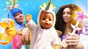 Unicorn costume for baby born doll! Princess needs a magic wand & a new princess' costume.
