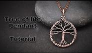 Wire wrapped tree of life pendant tutorial for begginers