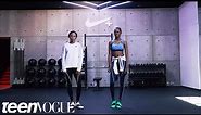 Olympic Gold Medalist Allyson Felix Teaches Some Moves to Model Kai Newman