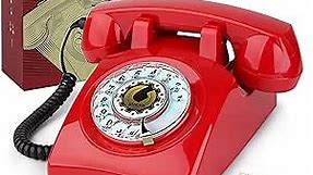 Retro Rotary Dial Phone Sangyn 1960s Vintage Landline Telephone Old Fashioned Corded Phones with Mechanical Ringer for Home Office Desk