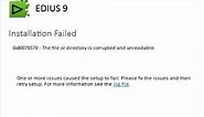 how to edius 8 installation error