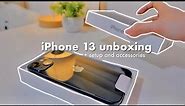 iphone 13 unboxing + setup and accessories