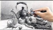 Still-life drawing with Graphite pencil | Time-lapse