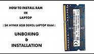 Sk Hynix 8GB Laptop RAM - Unboxing & Installation | DDR3L | PC3L - 12800s | 1600Mhz