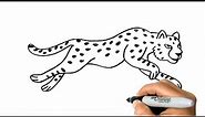 How to DRAW a CHEETAH Easy Step by Step Animal Drawing
