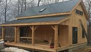 20x30 Timber Frame Vermont Cabin Mortise and Tenon 8x8 Hemlock