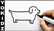 How To Draw A Dachshund | Weiner Dog Drawing