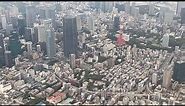 Aerial view of Tokyo Japan and landing at Haneda Airport