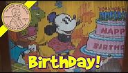 Vintage Mickey Mouse Happy Birthday Wind-Up Toy Television Set, by Ideal Toys - Motion Effect Screen