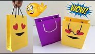 How to make paper bag | Gift bag | EMOJIS | Easy Emoji DIY | DIY bag | wallet | handbag | DotsDIY