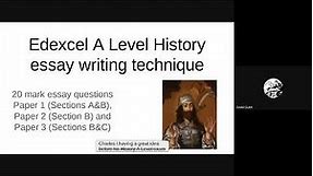 Edexcel History - A Level History essay writing technique