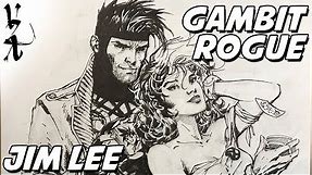 Jim Lee drawing Gambit and Rogue