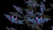 Scary 3d Wild Bats Flying in the Starry Night Sky Cartoon Animation - Chroma Key - Funny Animals