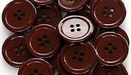 GANSSIA 1 Inch (25mm) Brown Color Buttons for Sewing Flatback Button Sweater Sewing or Crafting Pack of 50PCS