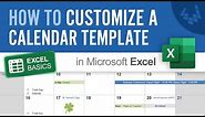 How to Customize A Calendar Template in Excel