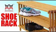 Contemporary Shoe Rack. Easy-to-build woodworking project.