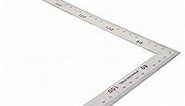 Bettomshin 1Pc Right Angle Ruler, 5-7/8"x11-3/4"(150x300mm) Stainless Steel L Shape Ruler, 90 Degree Square Layout Tool, Right Angle Ruler Measuring Gauge for Carpenter Engineer