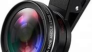Criacr Phone Camera Lens, 0.45X Super Wide Angle Lens, 15X Macro Lens, Clip-On 2 in 1 Professional for iPhone Lens Kit for TIK Tok, Vlog, Yotube, Compatible with iPhone, Samsung, Google Pixel