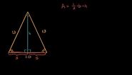Obsah rovnoramenného trojúhelníku s použitím Pythagorovy věty