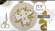 Free Printable Hand Embroidery Pattern for Beginners, How to embroider a bouquet.