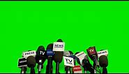 Press conference green screen animation effects HD footages | chroma key media microphone animation