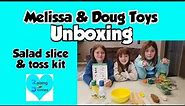 Melissa & Doug Toys / Raising Dionnes/ Toy Unboxing / Salad Set