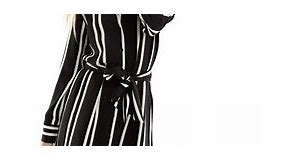 New Look stripe midi shirt dress in black and white | ASOS