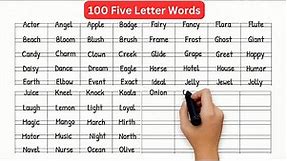 Five letter words 100 | 5 letter words A to Z | Five letter words in English . Part 2 #SEC