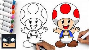 How To Draw Toad | Super Mario
