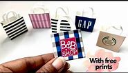 DIY Miniature Shopping bag Tutorial for Barbie | With Free Printables | Step by Step Tutorial
