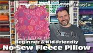 How to Make a No-Sew Fleece Pillow - Beginner & Kid Friendly - with Mx Domestic