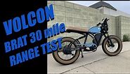 Volcon Brat ebike 30mile throttle only range test fat tire cafe racer electric bike