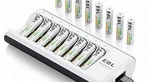 EBL Rechargeable AAA Batteries (ProCyco 1100mAh) 16 Pack 1.2V NiMH Triple AAA Battery with AA AAA Battery Charger
