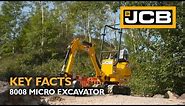 JCB 8008 Micro Excavator - Key Facts