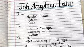 Job Acceptance Letter//Joining Letter format//Letter writing//Neat and clean handwriting