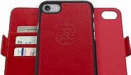 Dreem Fibonacci 2-in-1 Wallet Case for Apple iPhone 6 & 6s - Luxury Vegan Leather, Magnetic Detachable Shockproof Phone Case, RFID Card Protection, 2-Way Flip Stand - Red