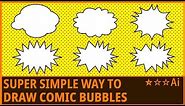 Super Simple Way to Draw Comic Speech Bubbles in Illustrator - (Anchor, Pucker Bloat, Zigzag)