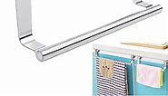 Mziart Modern Towel Bar with Hooks for Bathroom and Kitchen, Brushed Stainless Steel Towel Hanger Over Cabinet (9 inch)