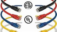iMBAPrice Mixed Colors - 1 feet RJ45 Cat6 Snagless Ethernet Patch Cable MULTI COLOR (Red, Blue, Black, White, Yellow) - 5 Pack