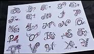 A2Z letters tattoo designs in mandala style || I did draw A2Z alphabet tattoo designs 😯
