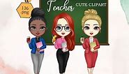 Teacher Clipart, Cute clipart, Back to School, School Clipart, Business Casual, Teacher's Day