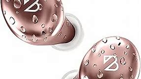 Tempo 30 Wireless Earbuds for Small Ears with Premium Sound, Comfortable Bluetooth Ear Buds for Women and Men, Rose Gold Pink Earphones for Small Ear Canals with Mic, Sweatproof, Long Battery, Bass