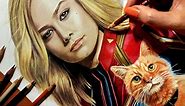 Drawing Captain Marvel & Goose the Cat