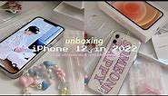 UNBOXING iPhone 12 in 2022 📦| white, 256gb, cute phone cases aliexpress, aesthetic,asmr