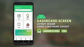 Android Dashboard Screen Layout Design | UI Design | Android Studio