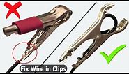 Proper Way to Fix Wire in Clips. Connect wire in crocodile clips properly